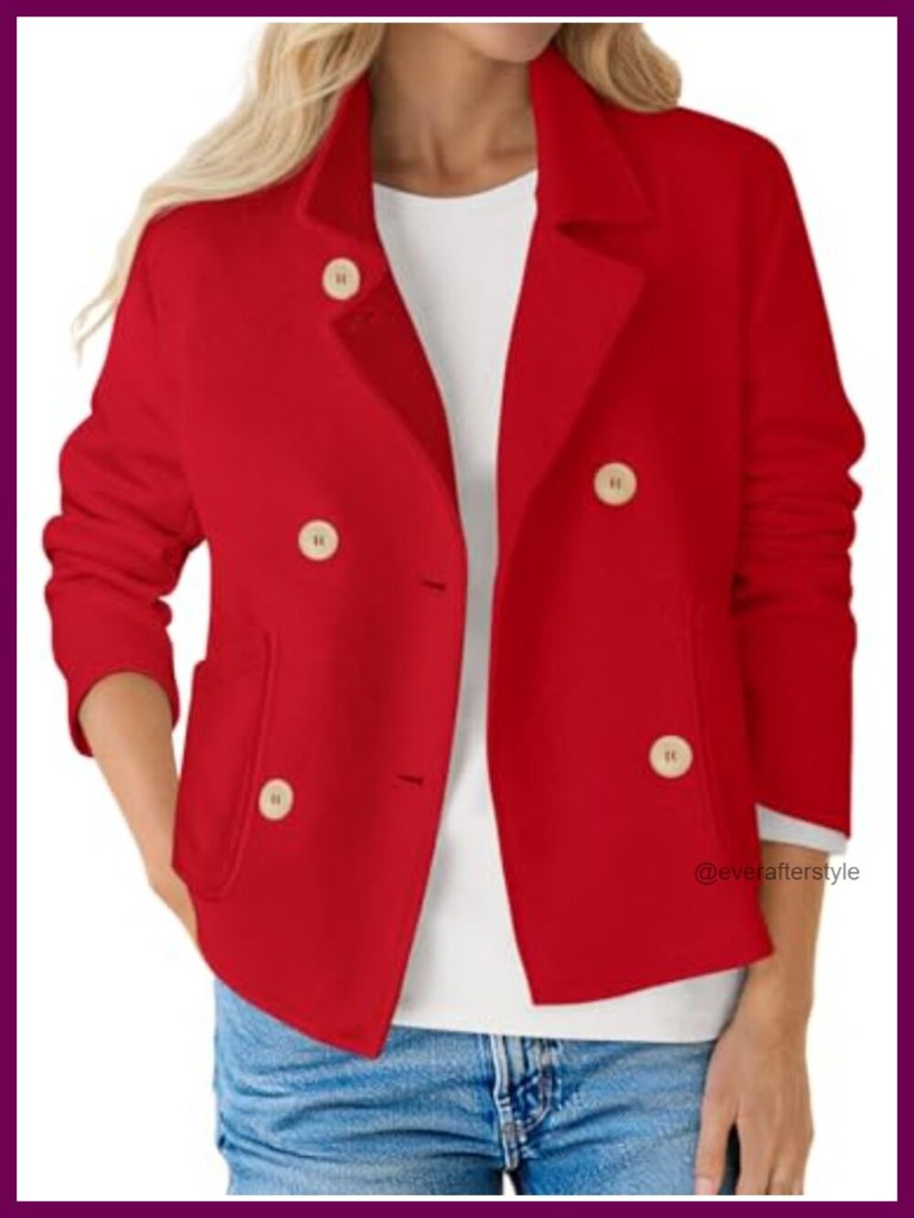 Cropped Blazer Double Breasted Notch Lapel Women's Business Jacket Polyester